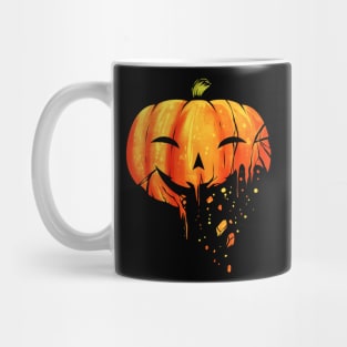 Jack O Lantern Carved Pumpkin Falling Into Pieces Halloween Mug